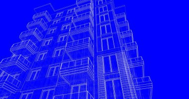 soyut mimari duvar kağıdı tasarımı, dijital konsept arkaplan