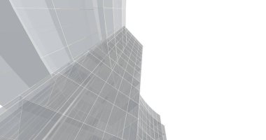 Arkaplanda mimari bina 3d illüstrasyon