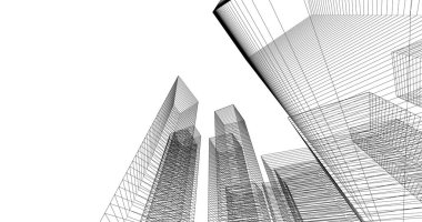 soyut mimari duvar kağıdı tasarımı, dijital konsept arkaplan