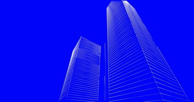 Arkaplanda mimari bina 3d illüstrasyon