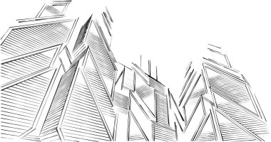 eskiz sanatı, geometrik mimari binalar tasarımı