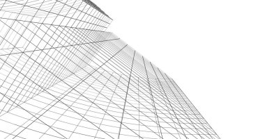 Mimari sanat konseptinde soyut çizgiler, minimum geometrik şekiller. 