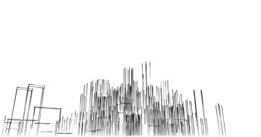 Arkaplanda mimari bina 3d illüstrasyon