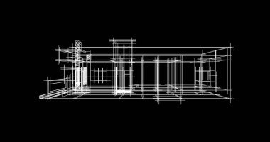 Mimari sanat konseptinde soyut çizgiler, minimum geometrik şekiller. 