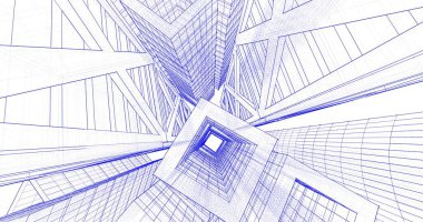 soyut mimari duvar kağıdı tasarımı, dijital konsept arkaplan