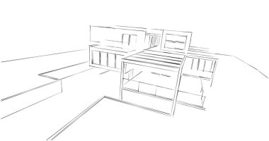 soyut mimari duvar kağıdı tasarımı, dijital konsept arkaplan