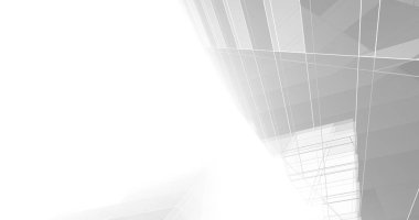 Mimari sanat konseptinde soyut çizgiler, minimum geometrik şekiller. 