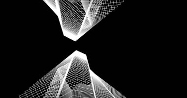 Mimari sanat konseptinde soyut çizgiler, minimum geometrik şekiller. 