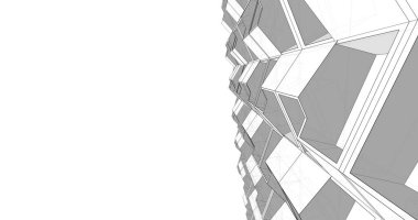 Mimari sanat konseptinde soyut çizgiler, minimum geometrik şekiller. 