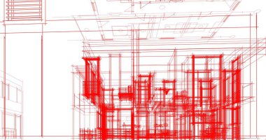 soyut mimari duvar kağıdı tasarımı, dijital konsept arkaplan