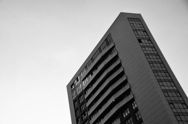 Bulanık şehir. Renkli soyut arkaplan