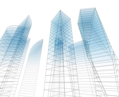 Mimari sanat konseptinde soyut çizgiler, minimum geometrik şekiller. 