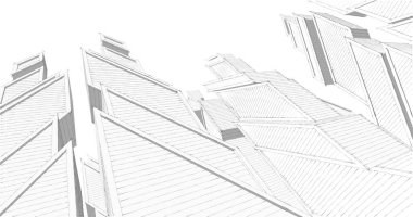 Mimari sanat konseptinde soyut çizgiler, minimum geometrik şekiller. 