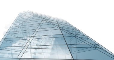 Mimari sanat konseptinde soyut çizgiler, minimum geometrik şekiller. 