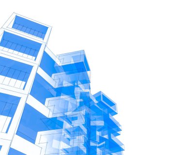 Mimari sanat konseptinde soyut çizgiler, minimum geometrik şekiller. 