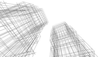 soyut mimari duvar kağıdı tasarımı, dijital konsept arkaplan