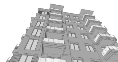 soyut mimari duvar kağıdı tasarımı, dijital konsept arkaplan