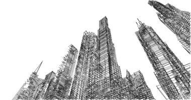 soyut mimari duvar kağıdı tasarımı, dijital konsept arkaplan