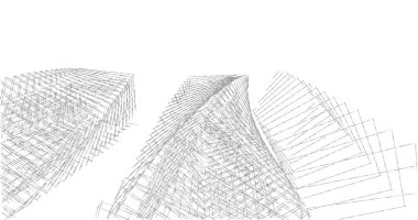 Mimari sanat konseptinde soyut çizgiler, minimum geometrik şekiller. 