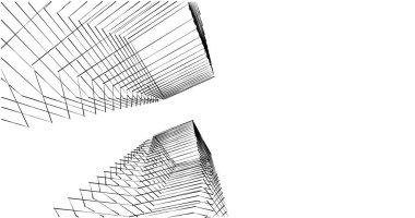 Mimari sanat konseptinde soyut çizgiler, minimum geometrik şekiller. 