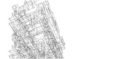 Mimari sanat konseptinde soyut çizgiler, minimum geometrik şekiller. 