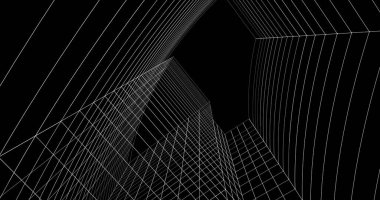 Mimari sanat konseptinde soyut çizgiler, minimum geometrik şekiller. 