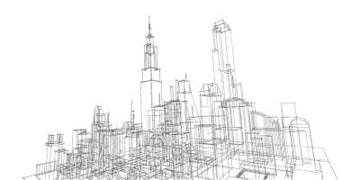 soyut mimari duvar kağıdı tasarımı, dijital konsept arkaplan