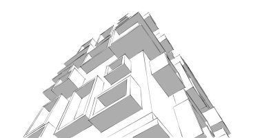 soyut mimari duvar kağıdı tasarımı, dijital konsept arkaplan