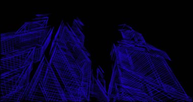 Arkaplanda mimari bina 3d illüstrasyon