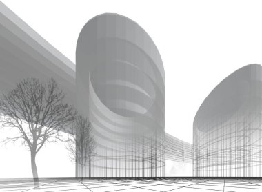 soyut mimari duvar kağıdı tasarımı, dijital konsept arkaplan