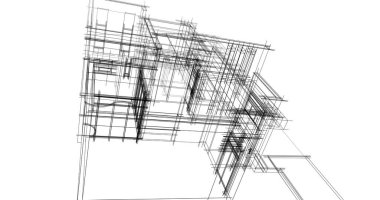 Mimari sanat konseptinde soyut çizgiler, minimum geometrik şekiller. 