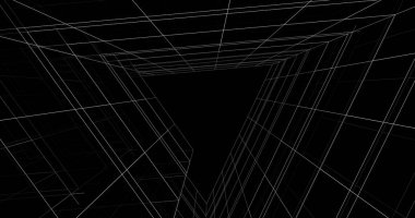 Mimari sanat konseptinde soyut çizgiler, minimum geometrik şekiller. 