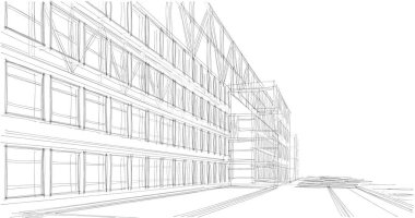 soyut mimari duvar kağıdı tasarımı, dijital konsept arkaplan