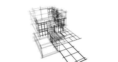 Mimari sanat konseptinde soyut çizgiler, minimum geometrik şekiller. 
