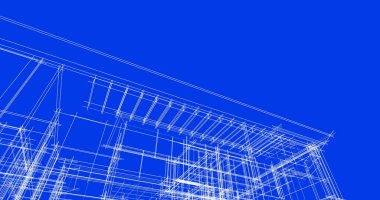 Mimari sanat konseptinde soyut çizgiler, minimum geometrik şekiller. 