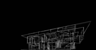 Mimari sanat konseptinde soyut çizgiler, minimum geometrik şekiller. 