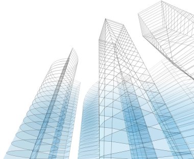 Mimari sanat konseptinde soyut çizgiler, minimum geometrik şekiller. 