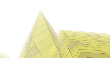 Mimari sanat konseptinde soyut çizgiler, minimum geometrik şekiller. 