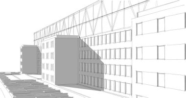 soyut mimari duvar kağıdı tasarımı, dijital konsept arkaplan