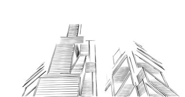 eskiz sanatı, geometrik mimari binalar tasarımı