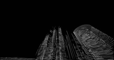 soyut mimari duvar kağıdı tasarımı, dijital konsept arkaplan