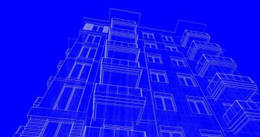 soyut mimari duvar kağıdı tasarımı, dijital konsept arkaplan