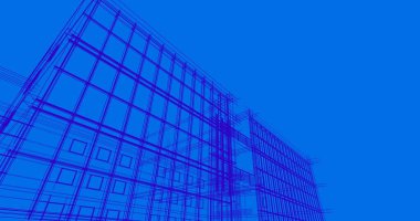 Mimari sanat konseptinde soyut çizgiler, minimum geometrik şekiller. 