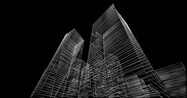 soyut mimari duvar kağıdı tasarımı, dijital konsept arkaplan