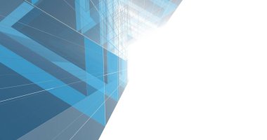 Arkaplanda mimari bina 3d illüstrasyon