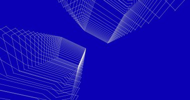 Mimari sanat konseptinde soyut çizgiler, minimum geometrik şekiller. 