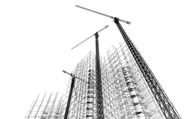 Mimari sanat konseptinde soyut çizgiler, minimum geometrik şekiller. 