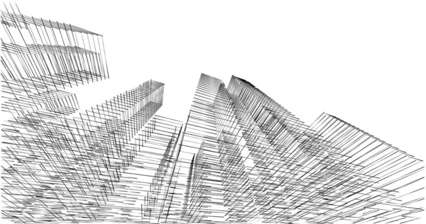 建筑墙纸设计 数字概念背景 — 图库照片