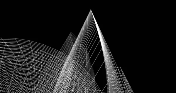 Mimari sanat konseptinde soyut çizgiler, minimum geometrik şekiller. 