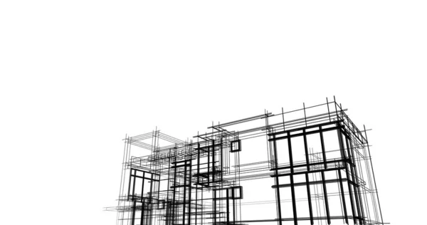 建筑3D背景图 — 图库照片